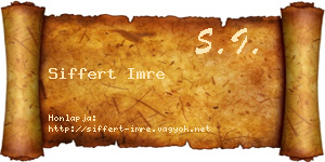 Siffert Imre névjegykártya