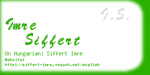 imre siffert business card
